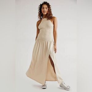 FREE PEOPLE BEACH Spell On You Maxi Dress in Neutral NWT